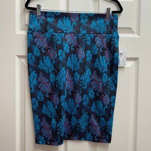Blue Jacquard LuLaRoe Cassie Pencil Skirt NWT LLR